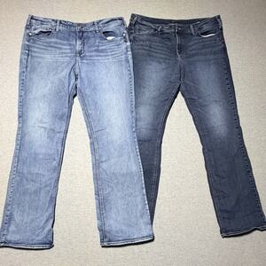 (2) Pairs of Women's Silver Jeans Suki Mid Rise Slim Bootcut Jeans Size 20w/35L